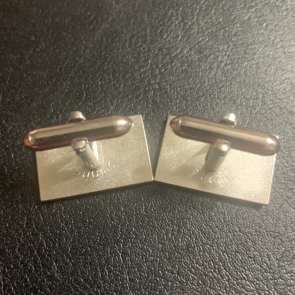 Silver Swank cufflinks Engraved JRS - Picture 3 of 3